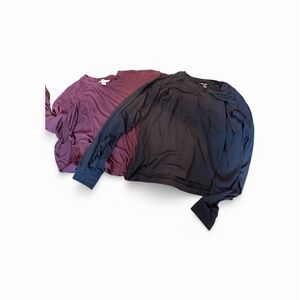 2 Athleta Long Sleeve Tees in Plum and Black